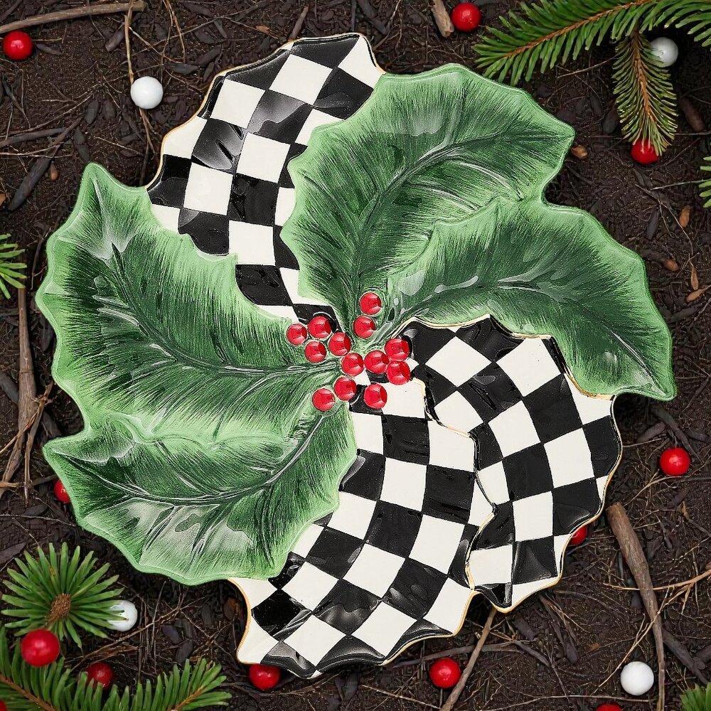 MacKenzie- Childs Holly Leaf Serving Platter - Picture 4 of 9